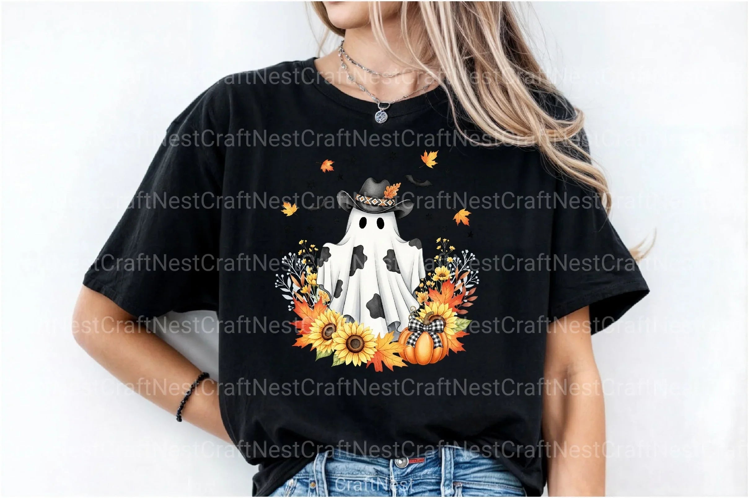 Cute Cowprint Ghost Clipart Bundle - CraftNest - Digital Crafting and Art