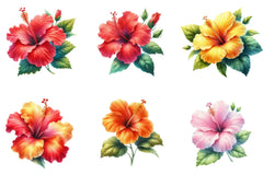Summer Hibiscus Flowers Clipart Bundle - CraftNest - Digital Crafting and Art