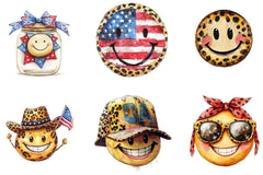 Happy Smiley Face Leopard 4th of July Clipart Bundle - CraftNest - Digital Crafting and Art