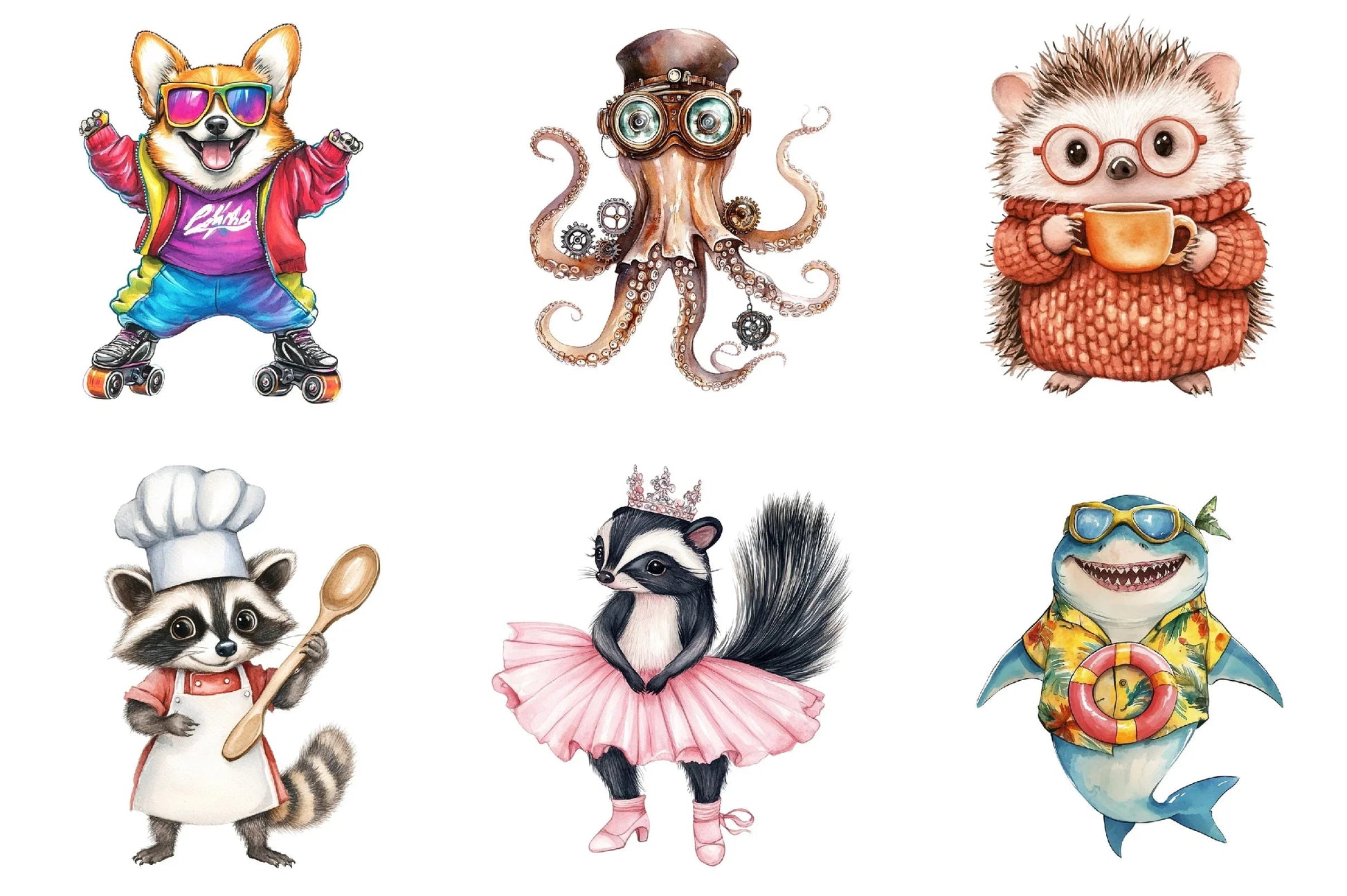 Funky Dressed Animals Clipart Bundle - CraftNest - Digital Crafting and Art