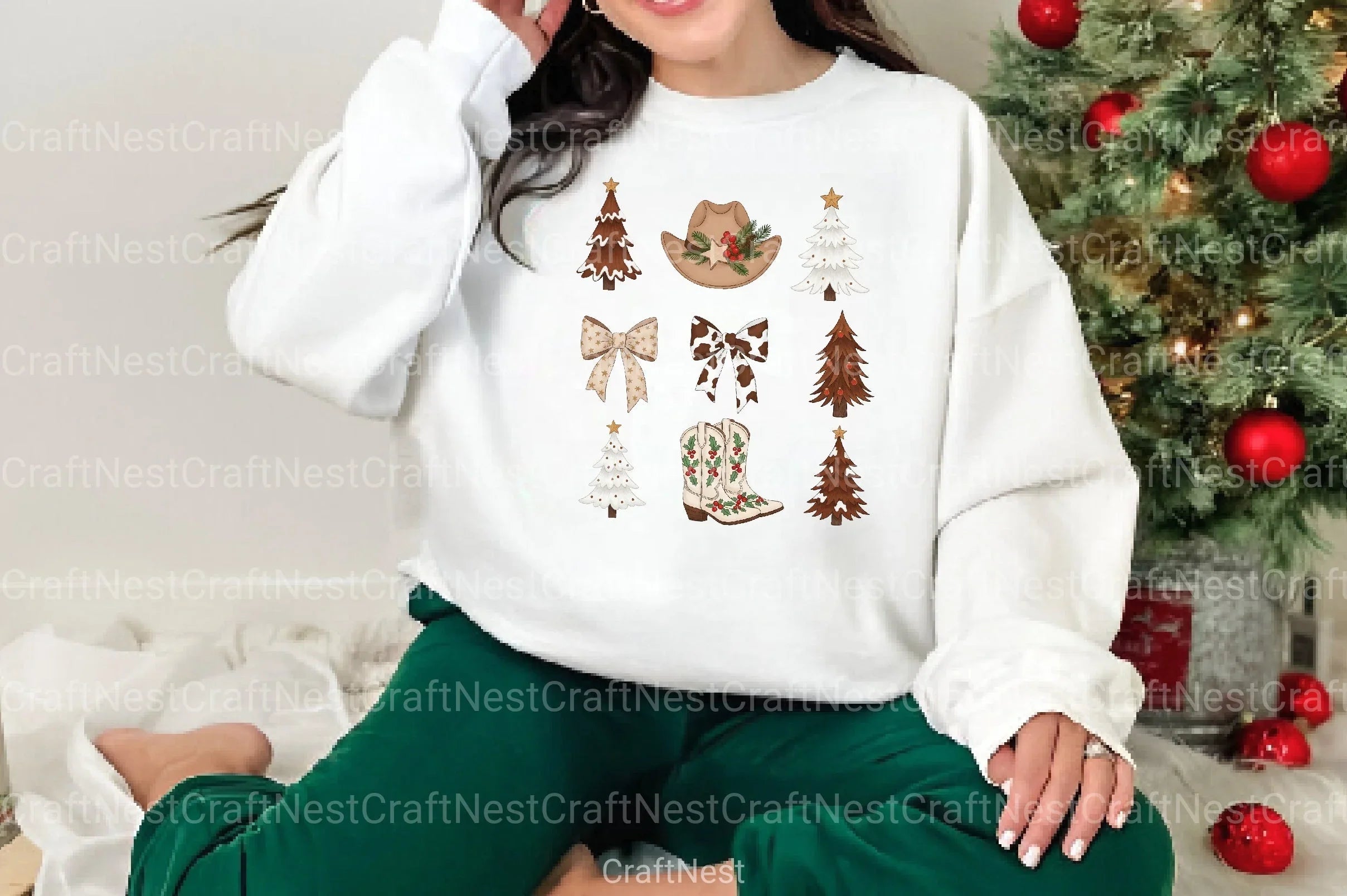 Western Christmas Coquette Clipart Bundle - CraftNest - Digital Crafting and Art