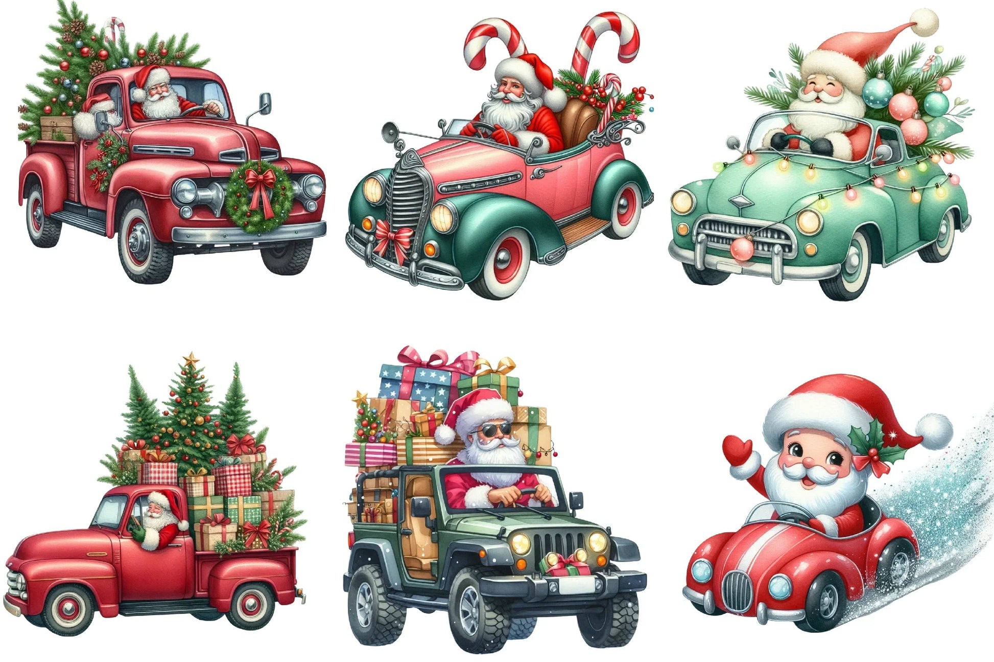 Driver Santa Clipart Bundle - CraftNest - Digital Crafting and Art