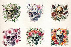 Skull Floral Clipart Bundle - CraftNest - Digital Crafting and Art