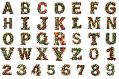 Christmas Lights Alphabet Clipart Bundle - CraftNest - Digital Crafting and Art