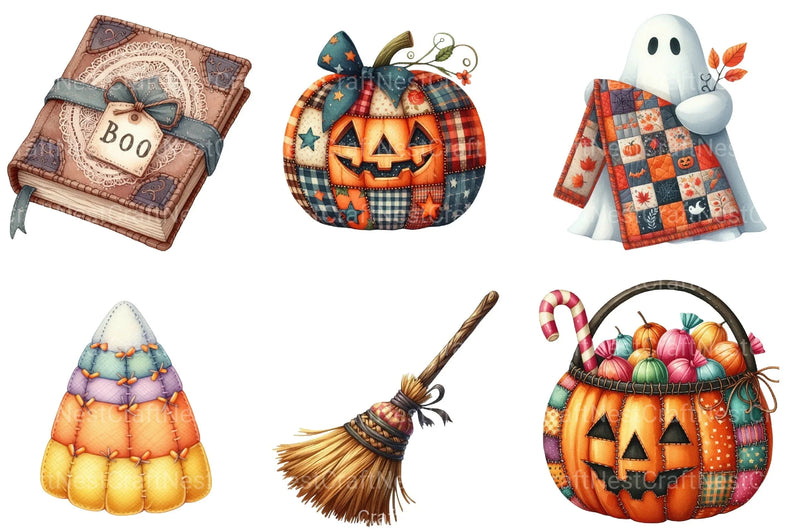 Green & White Halloween Clipart Bundle 2 - CraftNest - Digital Crafting and Art