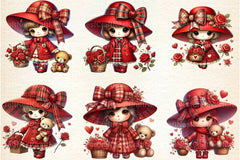 Valentine Cute Girl Clipart Bundle 4 - CraftNest - Digital Crafting and Art