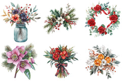 Christmas Flowers Design Clipart Bundle - CraftNest - Digital Crafting and Art