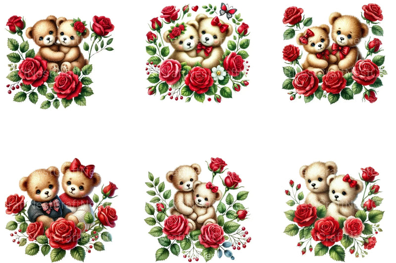 Valentine Teddy Bear Clipart Bundle 99 - CraftNest - Digital Crafting and Art