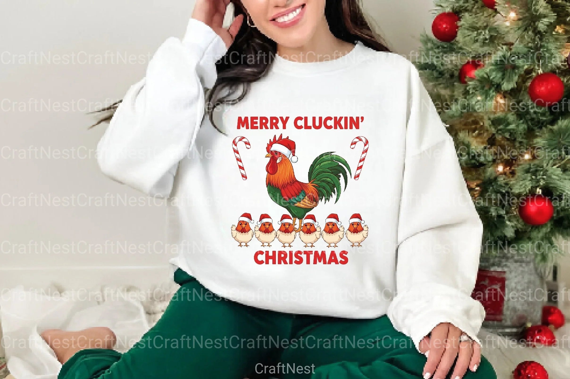 Merry Cluckin' Christmas Clipart Bundle - CraftNest - Digital Crafting and Art