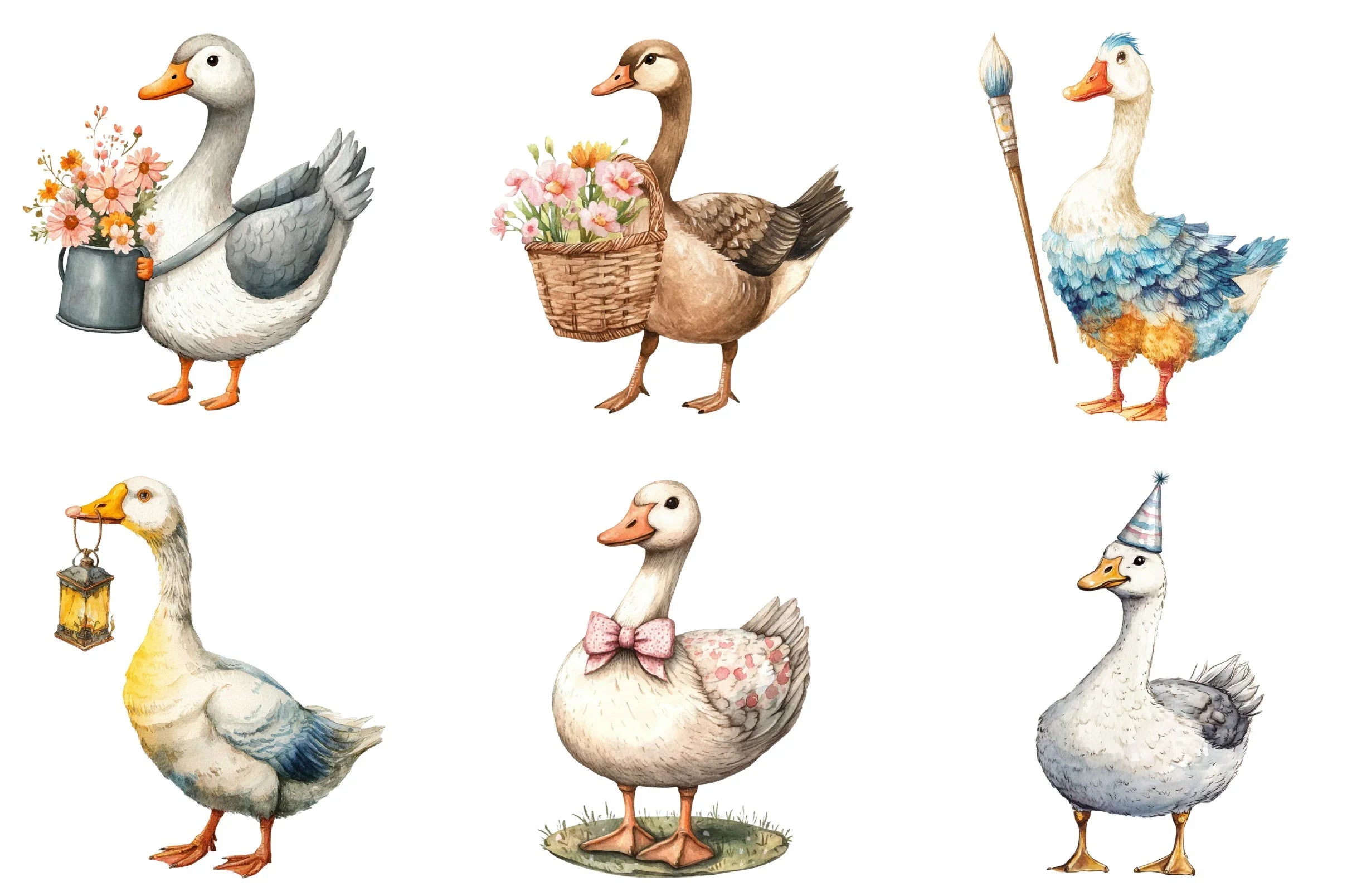 Quirky Christmas Goose Clipart Bundle - CraftNest - Digital Crafting and Art