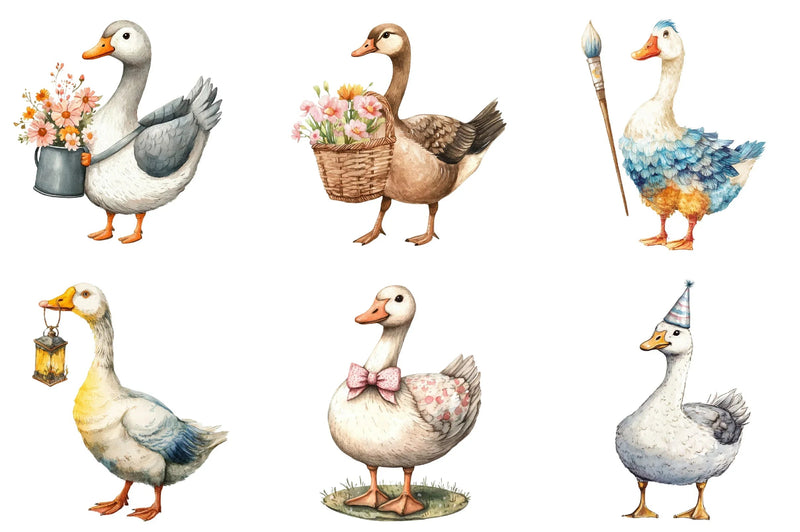 Quirky Christmas Goose Clipart Bundle - CraftNest - Digital Crafting and Art