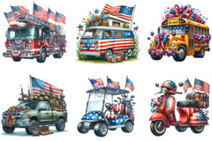 Memorial Day Car Parade Clipart Bundle - CraftNest - Digital Crafting and Art
