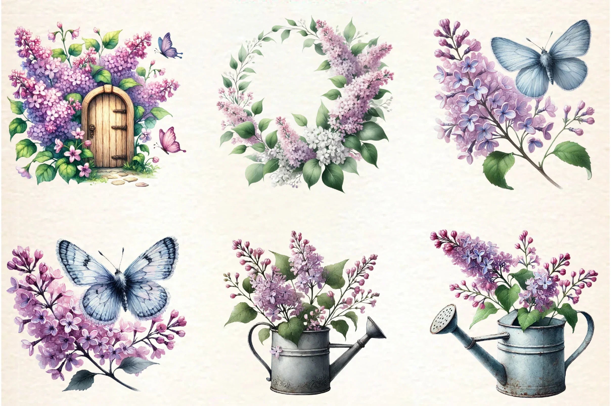 Spring Lilac Flower Clipart Bundle - CraftNest - Digital Crafting and Art