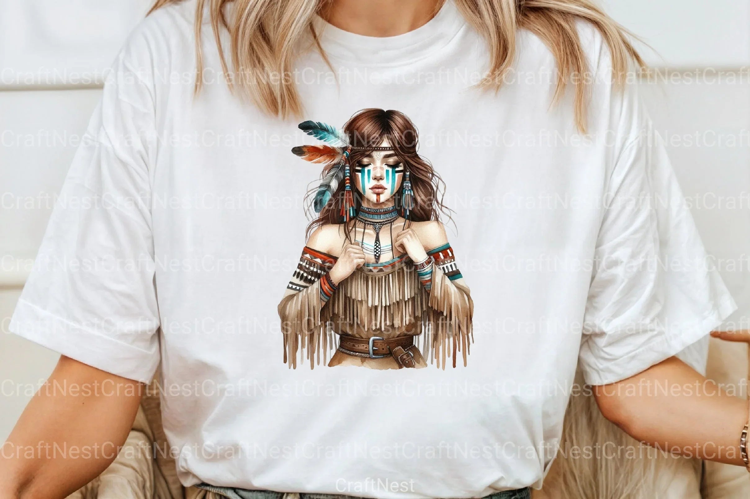 Tribal Boho Girl Clipart Bundle 4 - CraftNest - Digital Crafting and Art