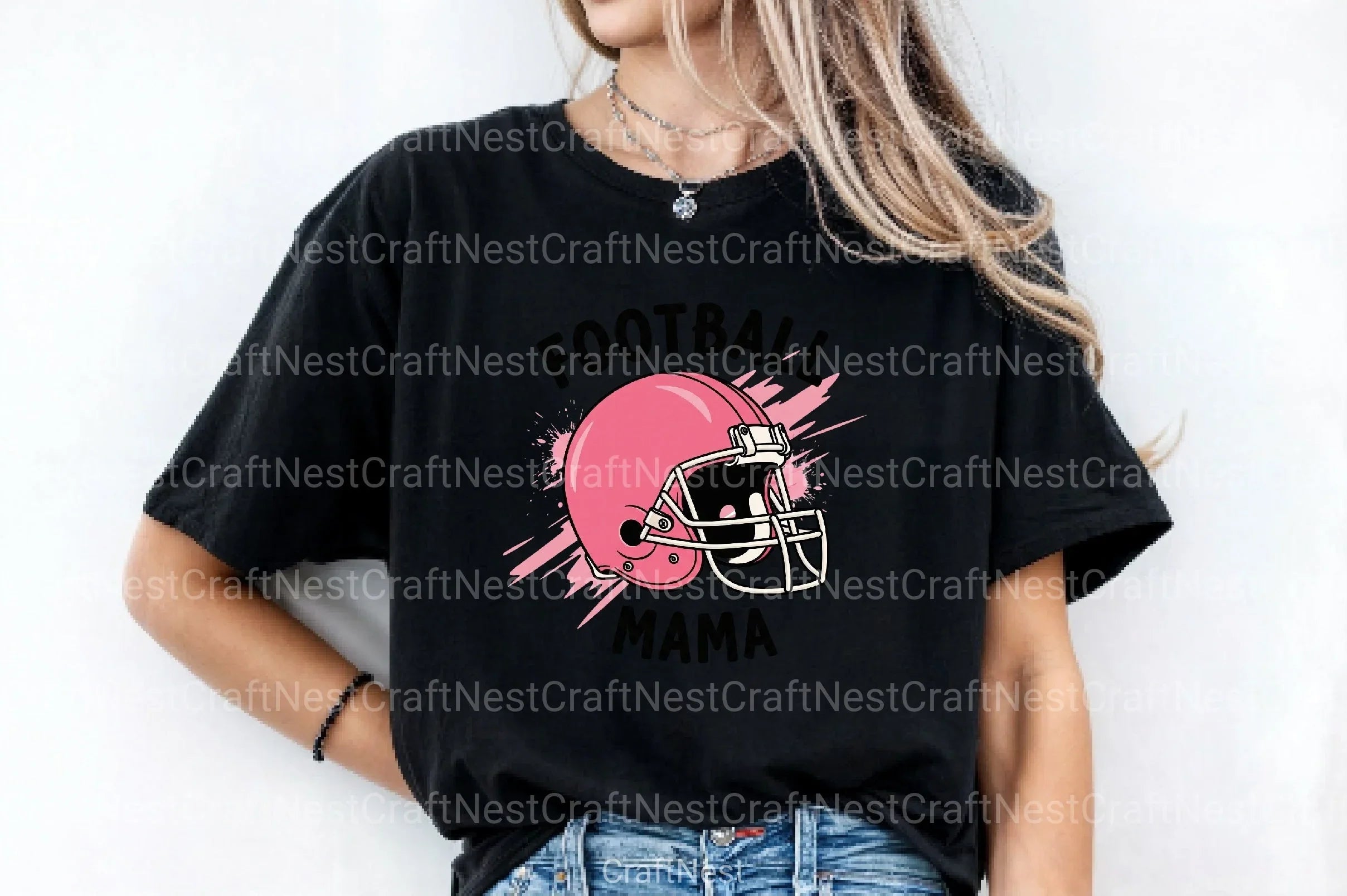 Football Mama Pink Helmet Clipart Bundle - CraftNest - Digital Crafting and Art
