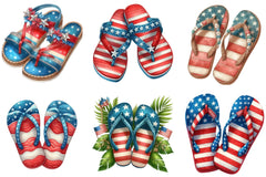 4th of July Flip Flops Clipart Bundle - CraftNest - Digital Crafting and Art