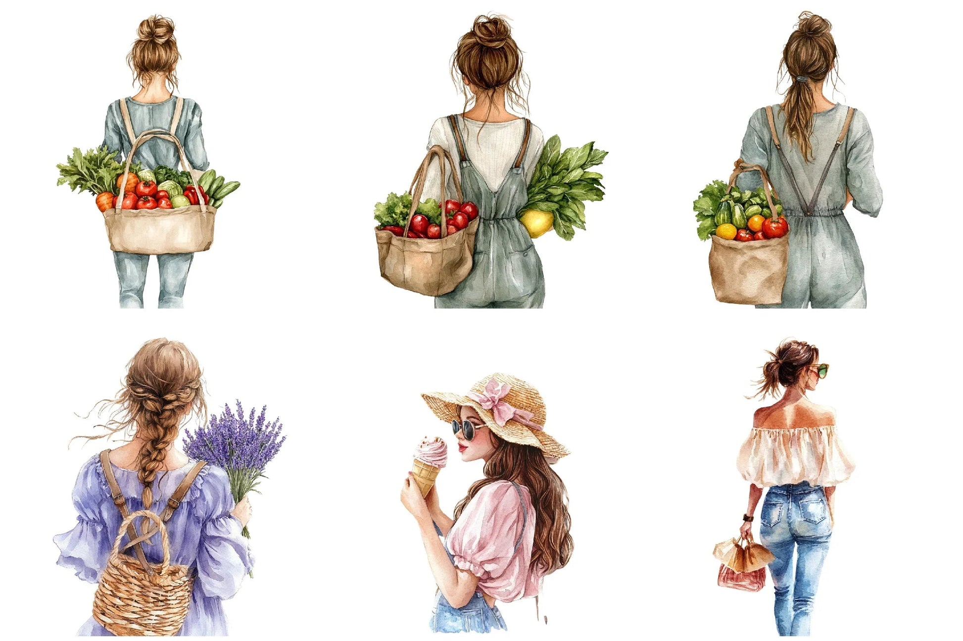 Summer Girl City Clipart Bundle - CraftNest - Digital Crafting and Art