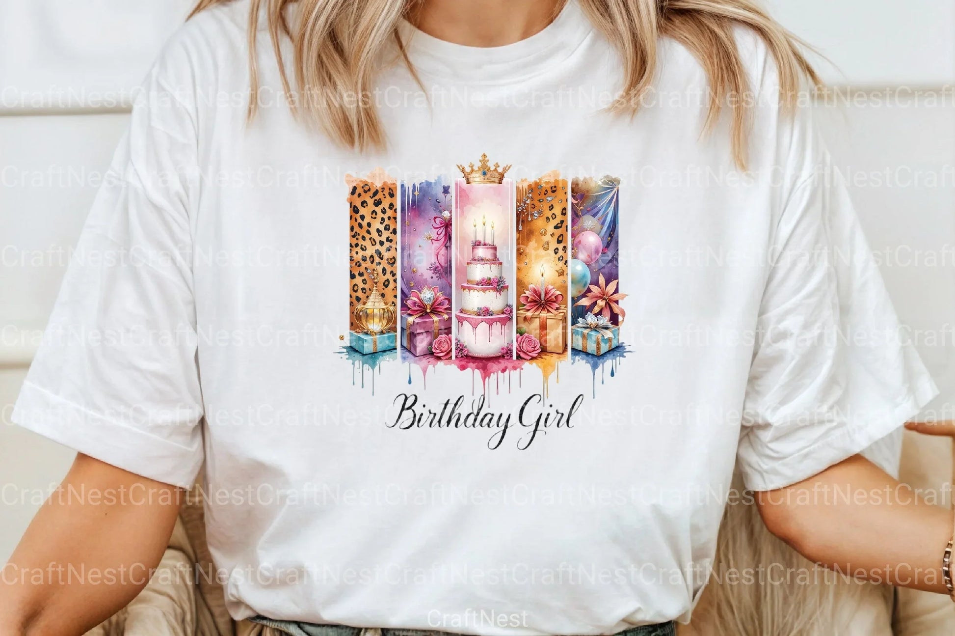 Brushstroke Birthday Girl Clipart Bundle - CraftNest - Digital Crafting and Art