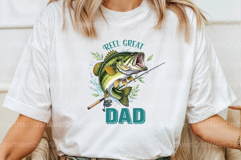Retro Reel Great Dad Fishing Clipart Bundle - CraftNest - Digital Crafting and Art