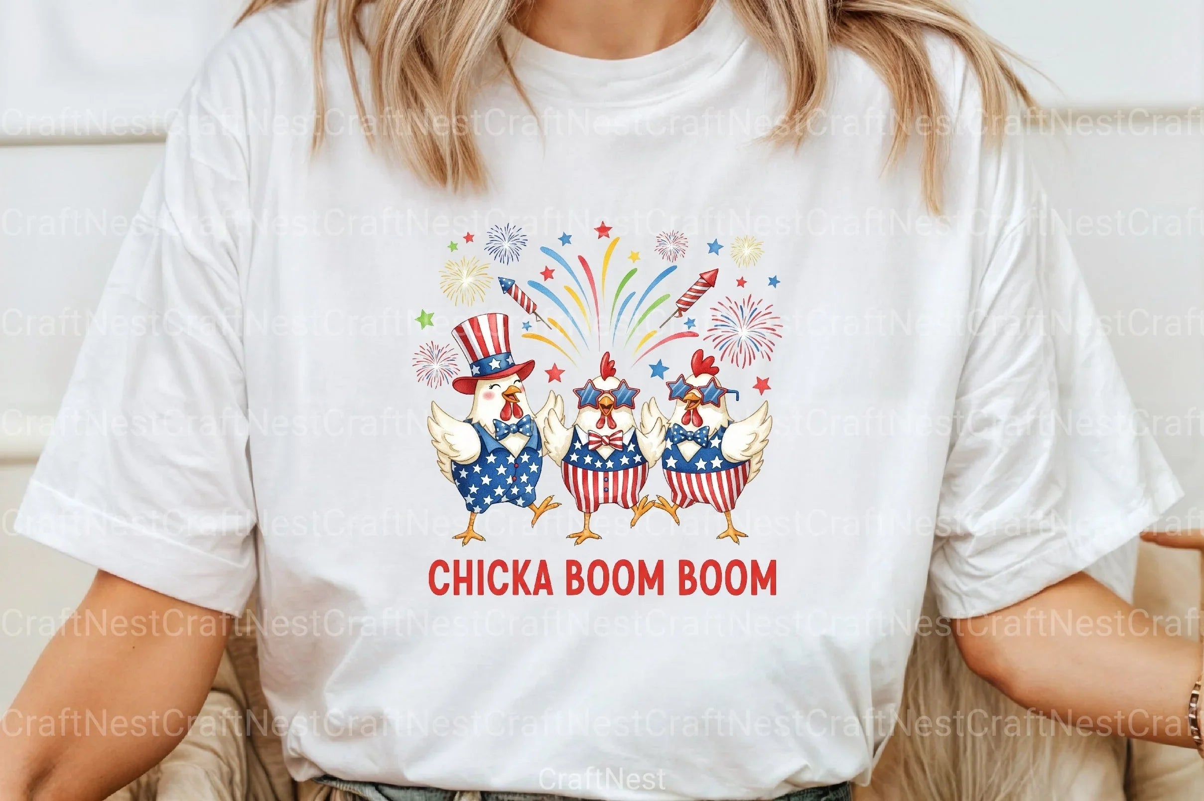 Patriotic Chicken USA 4th of July Clipart Bundle 12 - CraftNest - Digital Crafting and Art