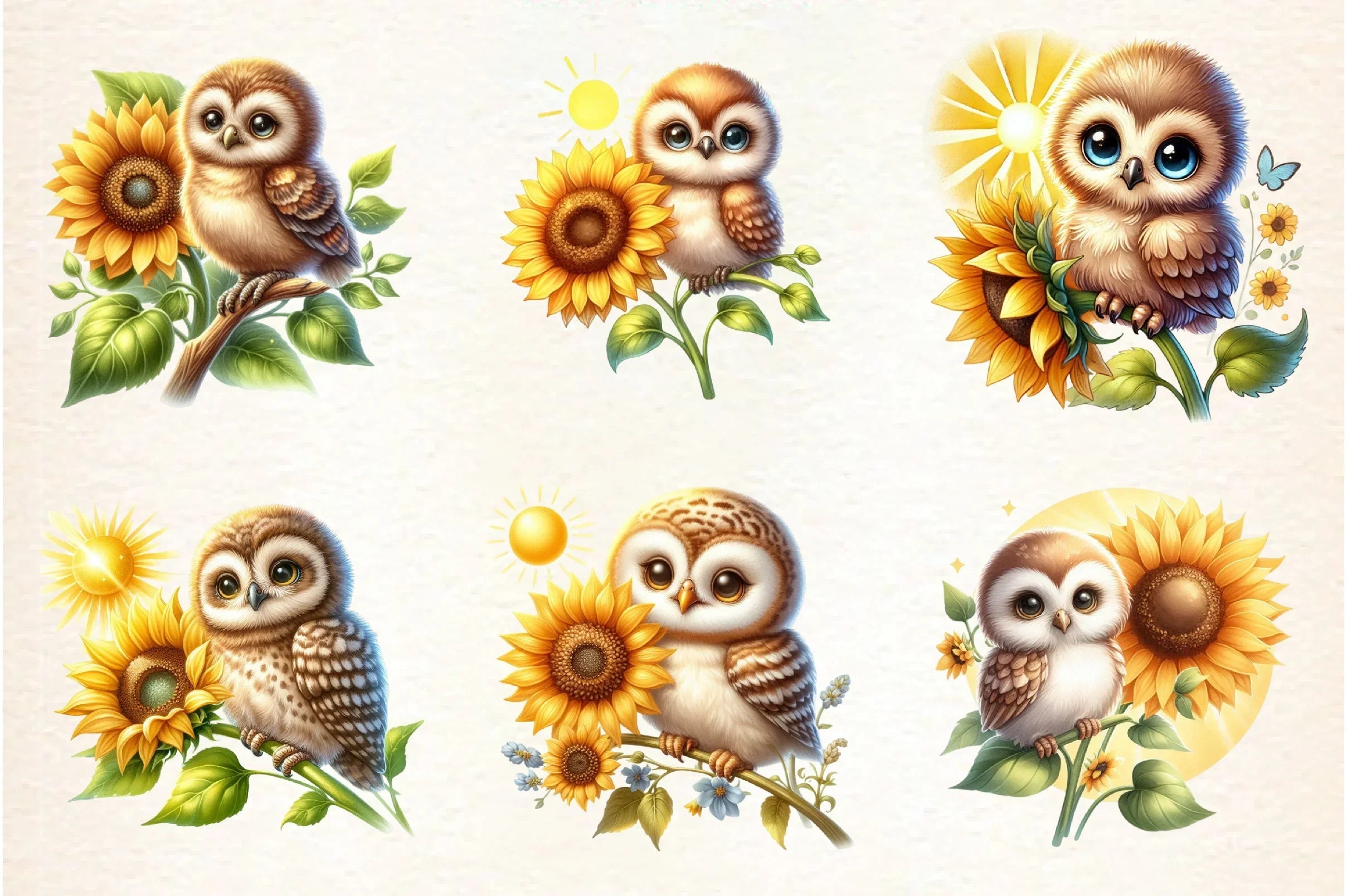 Spring Animal Sunflowers Clipart Bundle - CraftNest - Digital Crafting and Art