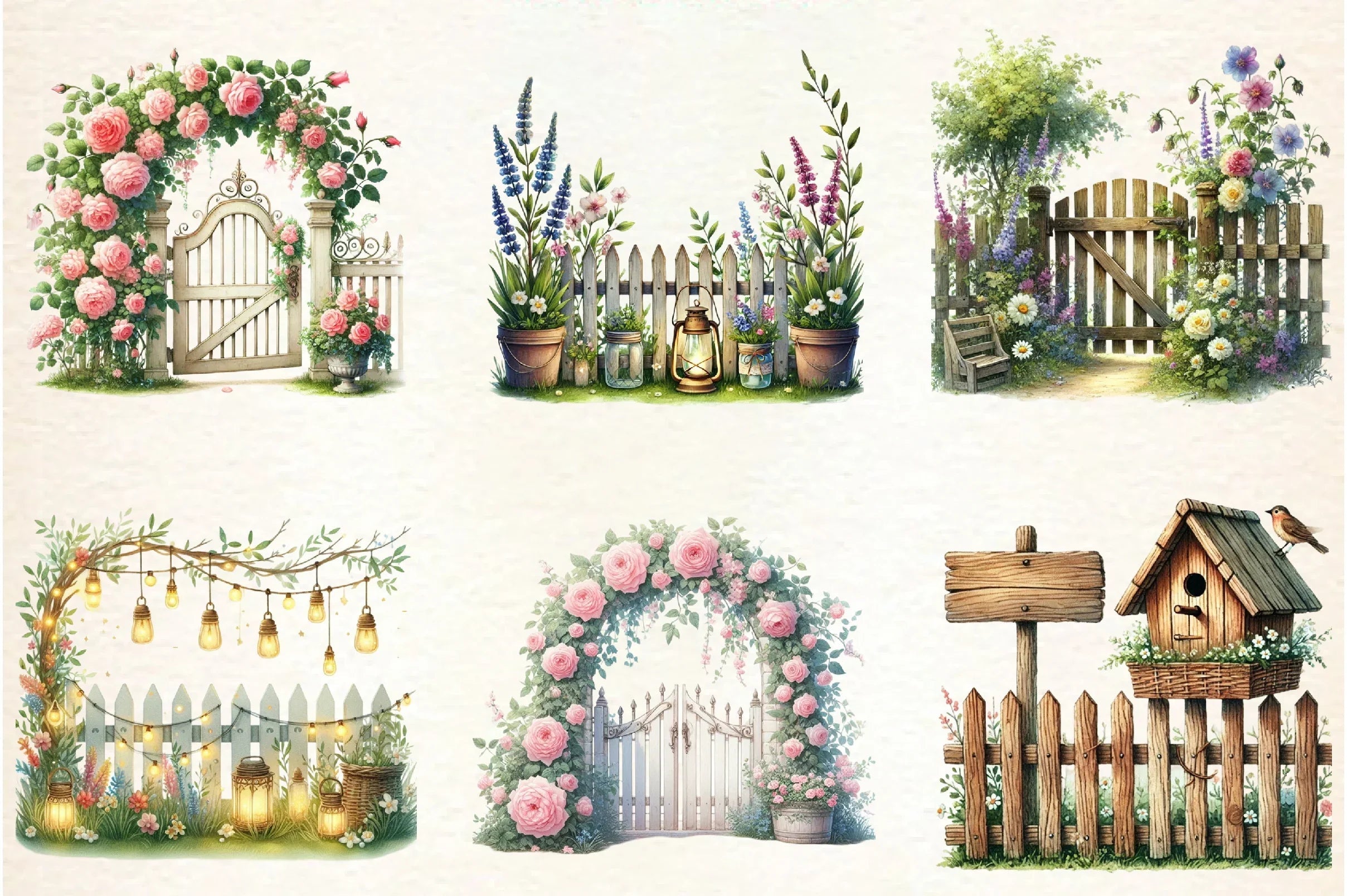 Spring Fence Clipart Bundle - CraftNest - Digital Crafting and Art