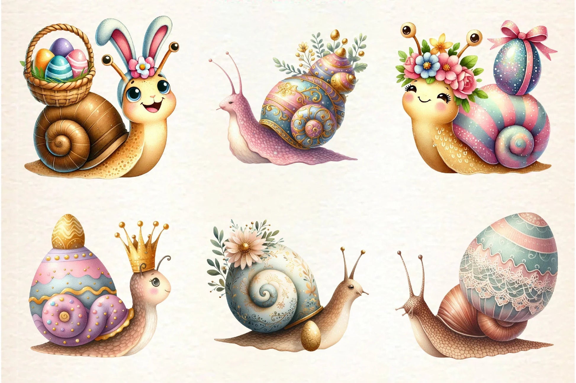 Easter Snail Clipart Bundle - CraftNest - Digital Crafting and Art