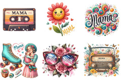 Retro Mama Clipart Bundle - CraftNest - Digital Crafting and Art