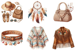 Boho Fashion Clipart Bundle - CraftNest - Digital Crafting and Art