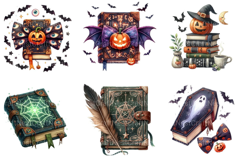 Halloween Books Clipart Bundle 99 - CraftNest - Digital Crafting and Art