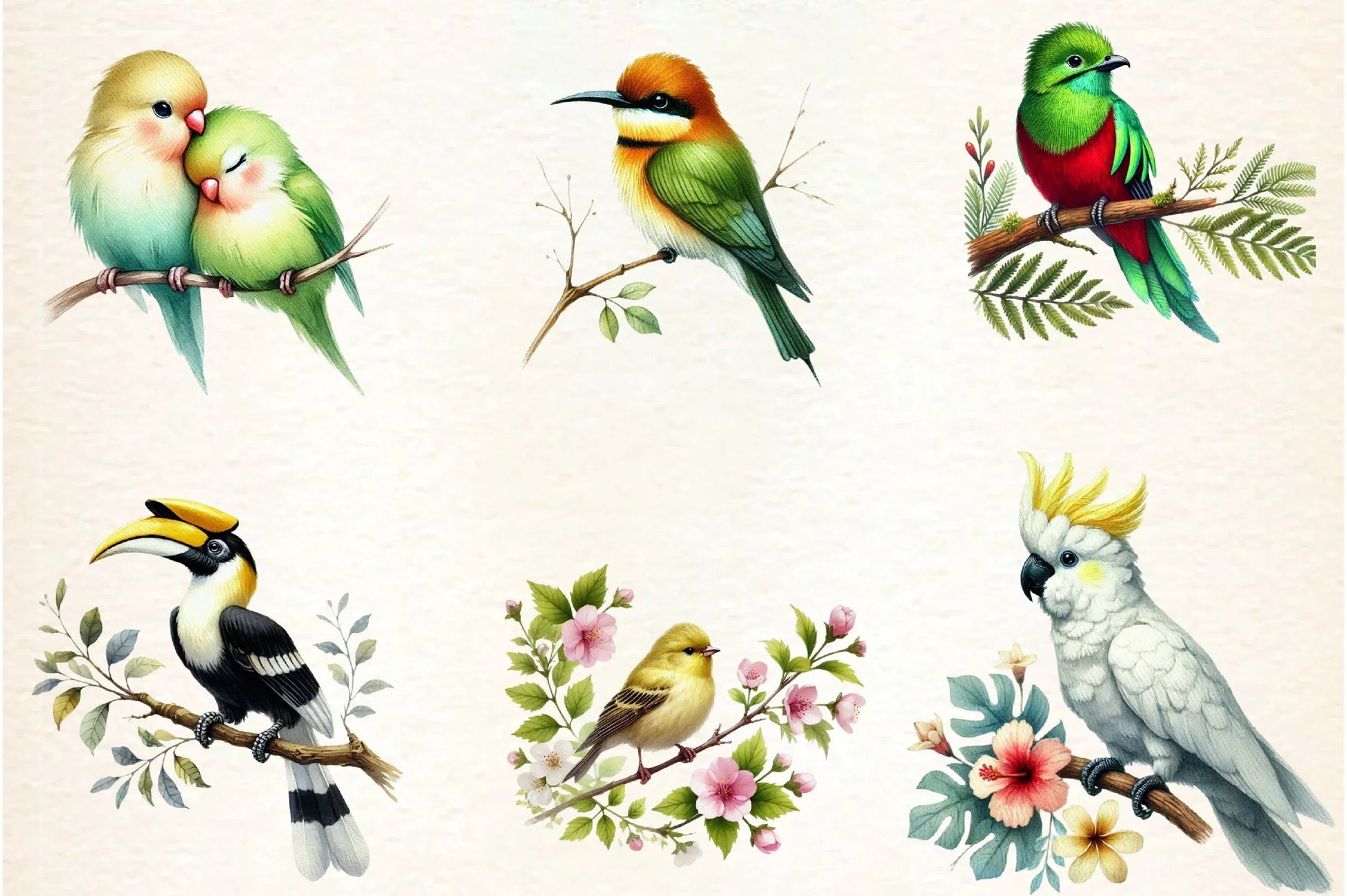 Tropical Birds Clipart Bundle - CraftNest - Digital Crafting and Art