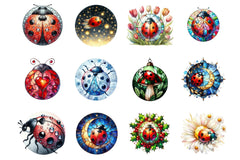 Stained Glass Ladybug Clipart Bundle - CraftNest - Digital Crafting and Art
