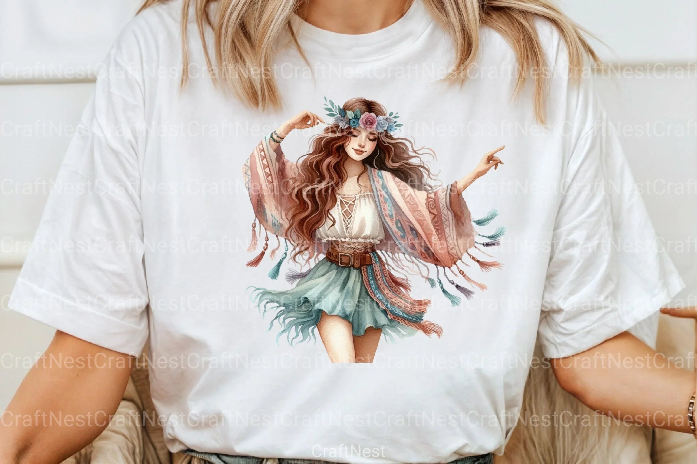 Tribal Boho Girl Clipart Bundle 21 - CraftNest - Digital Crafting and Art