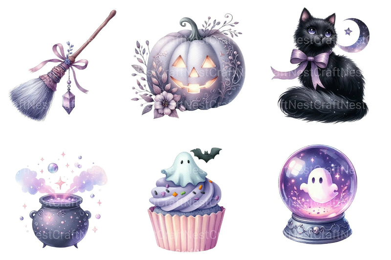 Green & White Halloween Clipart Bundle 2 - CraftNest - Digital Crafting and Art