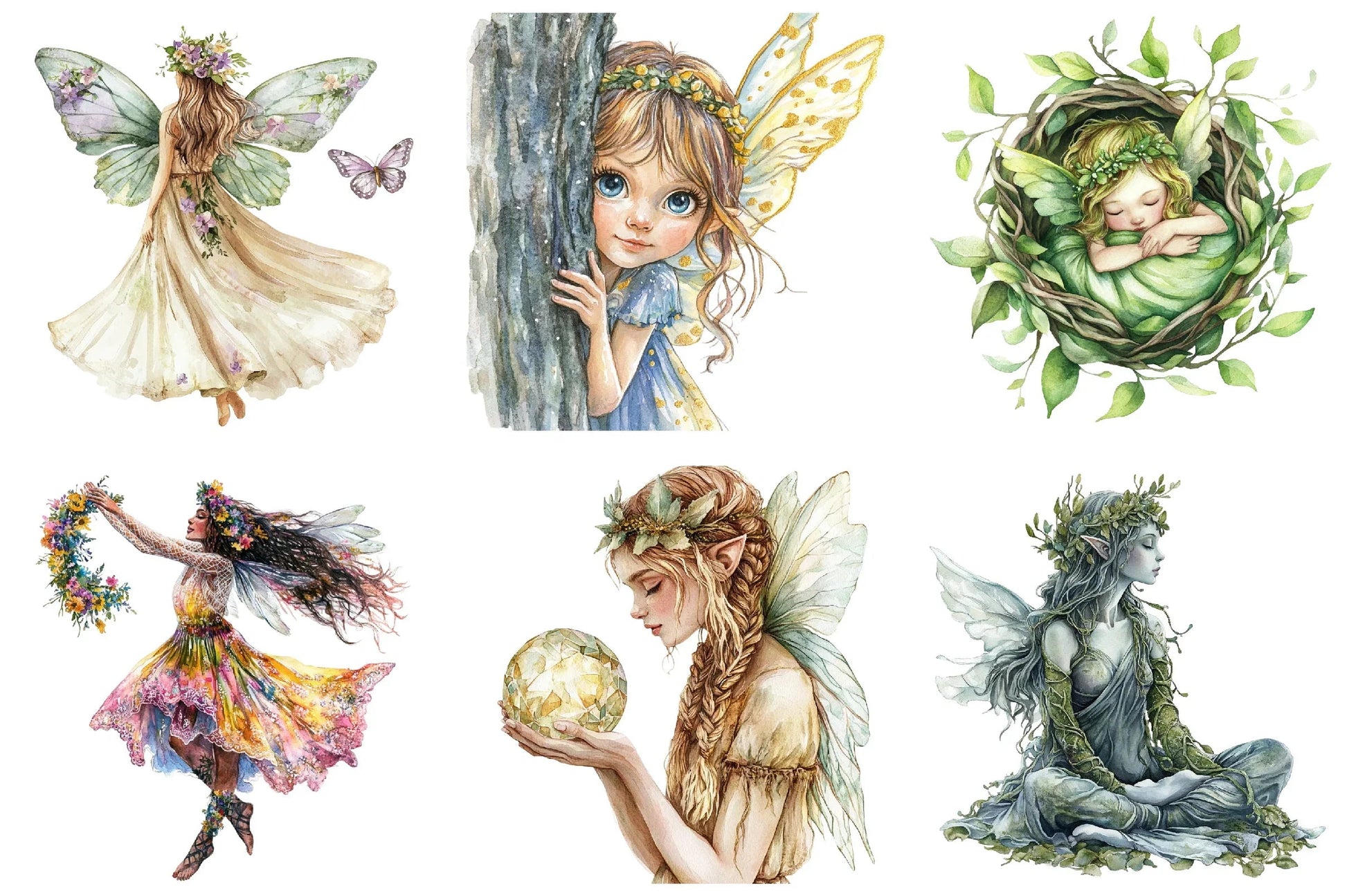 Boho Woodland Fairy Clipart Bundle - CraftNest - Digital Crafting and Art