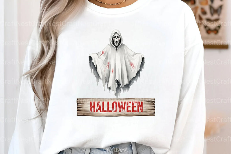 Halloween Ghost Art Illustration Clipart Bundle - CraftNest - Digital Crafting and Art