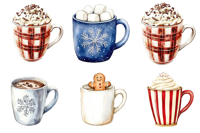 Christmas Hot Cocoa & Coffee Mugs Wrap Bundle - CraftNest - Digital Crafting and Art