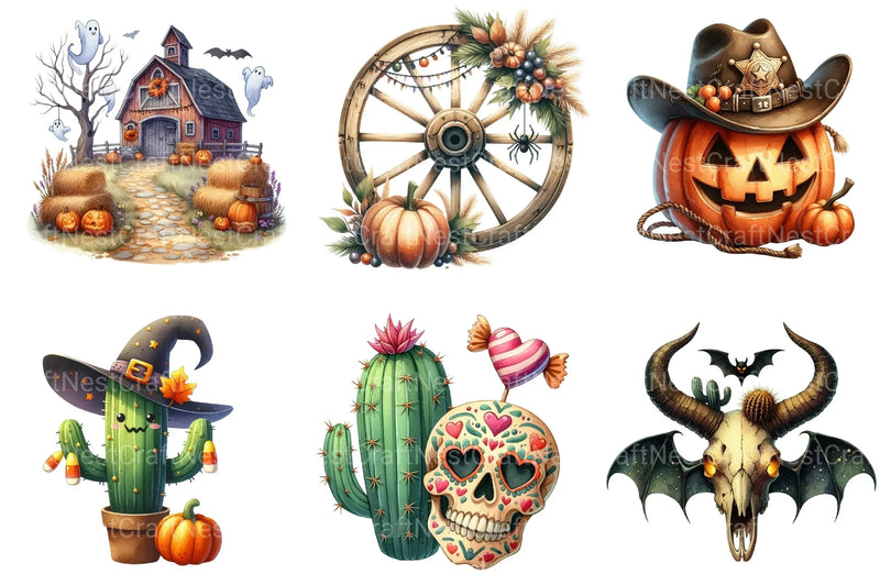 Western Halloween Clipart Bundle - CraftNest - Digital Crafting and Art