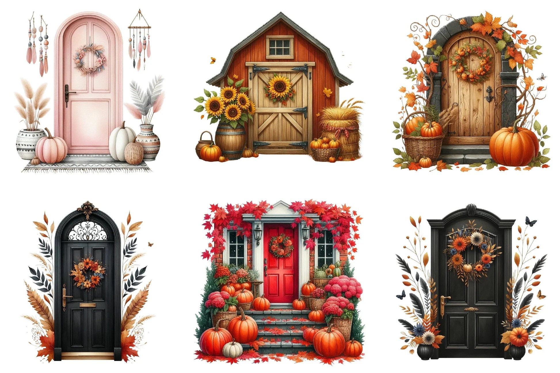 Autumn Door Clipart Bundle - CraftNest - Digital Crafting and Art