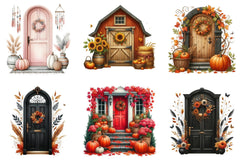 Autumn Door Clipart Bundle - CraftNest - Digital Crafting and Art
