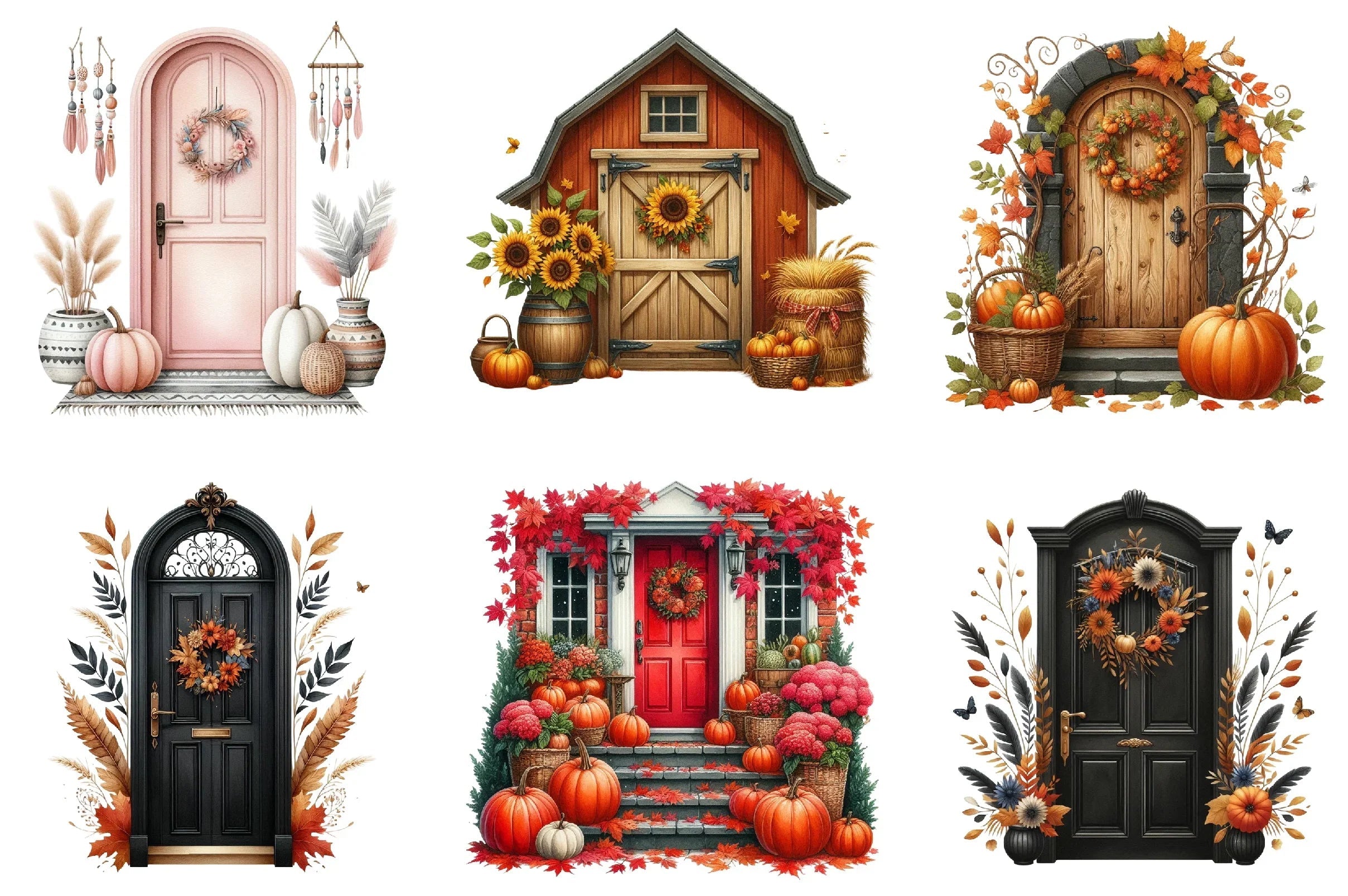 Autumn Door Clipart Bundle - CraftNest - Digital Crafting and Art