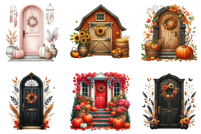 Autumn Door Clipart Bundle - CraftNest - Digital Crafting and Art