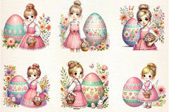 Pastel Easter Bunny & Eggs Clipart Bundle - CraftNest - Digital Crafting and Art