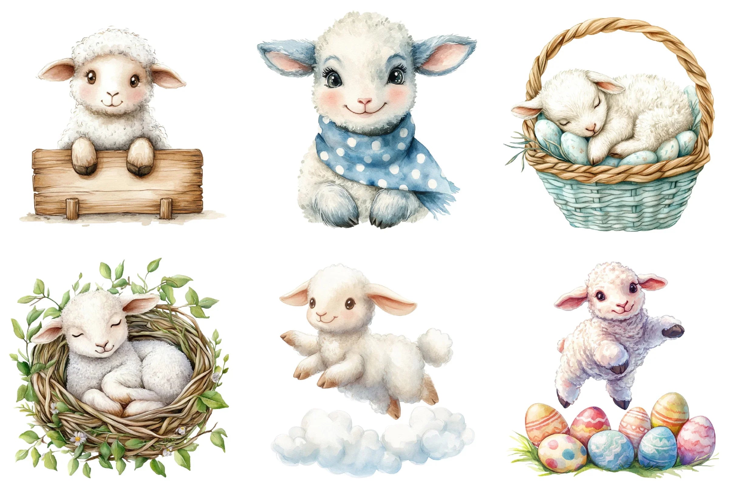 Sheep Easter Clipart Bundle - CraftNest - Digital Crafting and Art