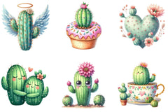Cute Cactus Clipart Bundle - CraftNest - Digital Crafting and Art