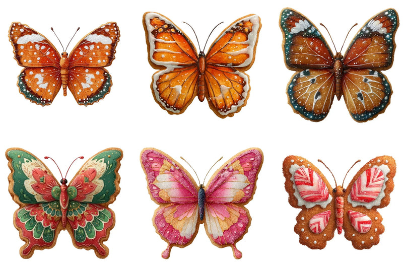 Gingerbread Cookie Butterfly Clipart Bundle - CraftNest - Digital Crafting and Art