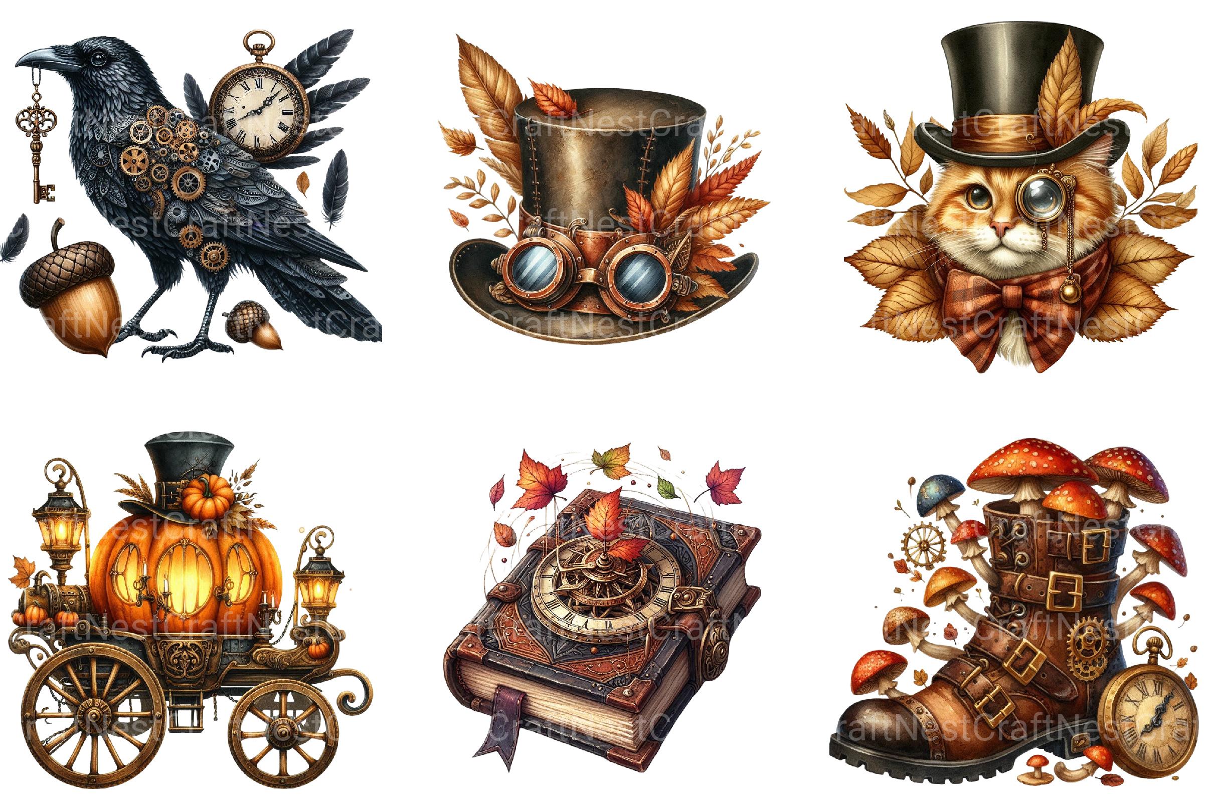 Steampunk Autumn Clipart