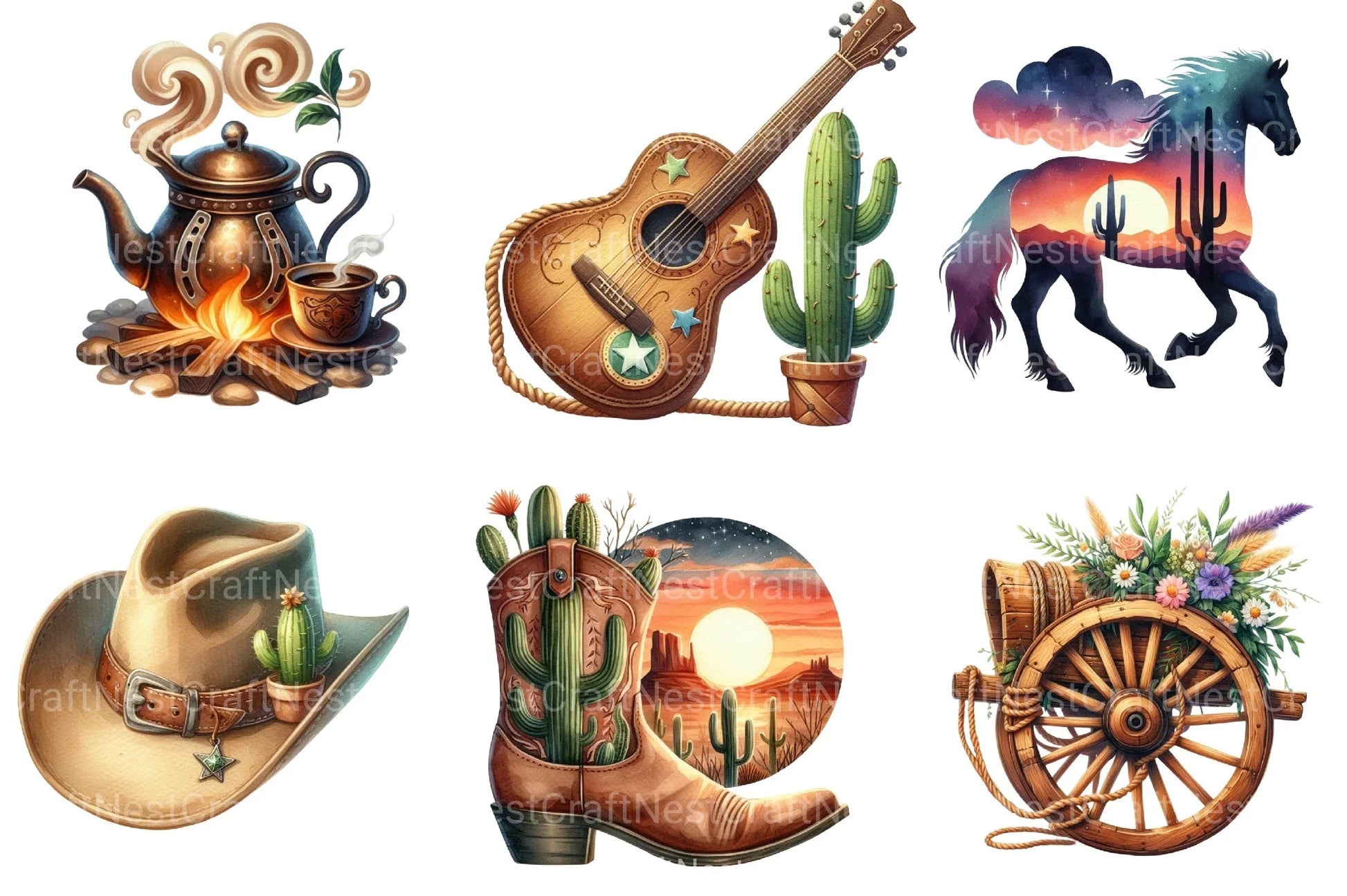 Western Clipart Bundle - CraftNest - Digital Crafting and Art