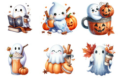 Pumpkin Spice Ghost Halloween Clipart Bundle - CraftNest - Digital Crafting and Art