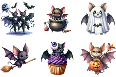 Cute Bats Halloween Clipart Bundle - CraftNest - Digital Crafting and Art